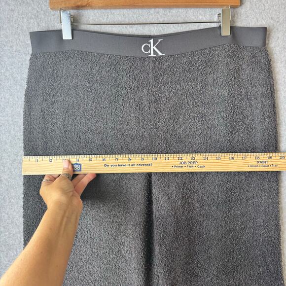 Calvin Klein Soft Cozy Lounge Pants Womens Large Stretch Comfort Gray Plush - Picture 8 of 12